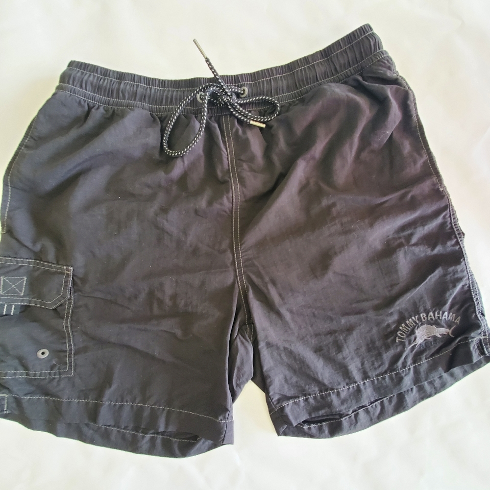 Tommy Bahama black Relax Hawaiian swimming trunks